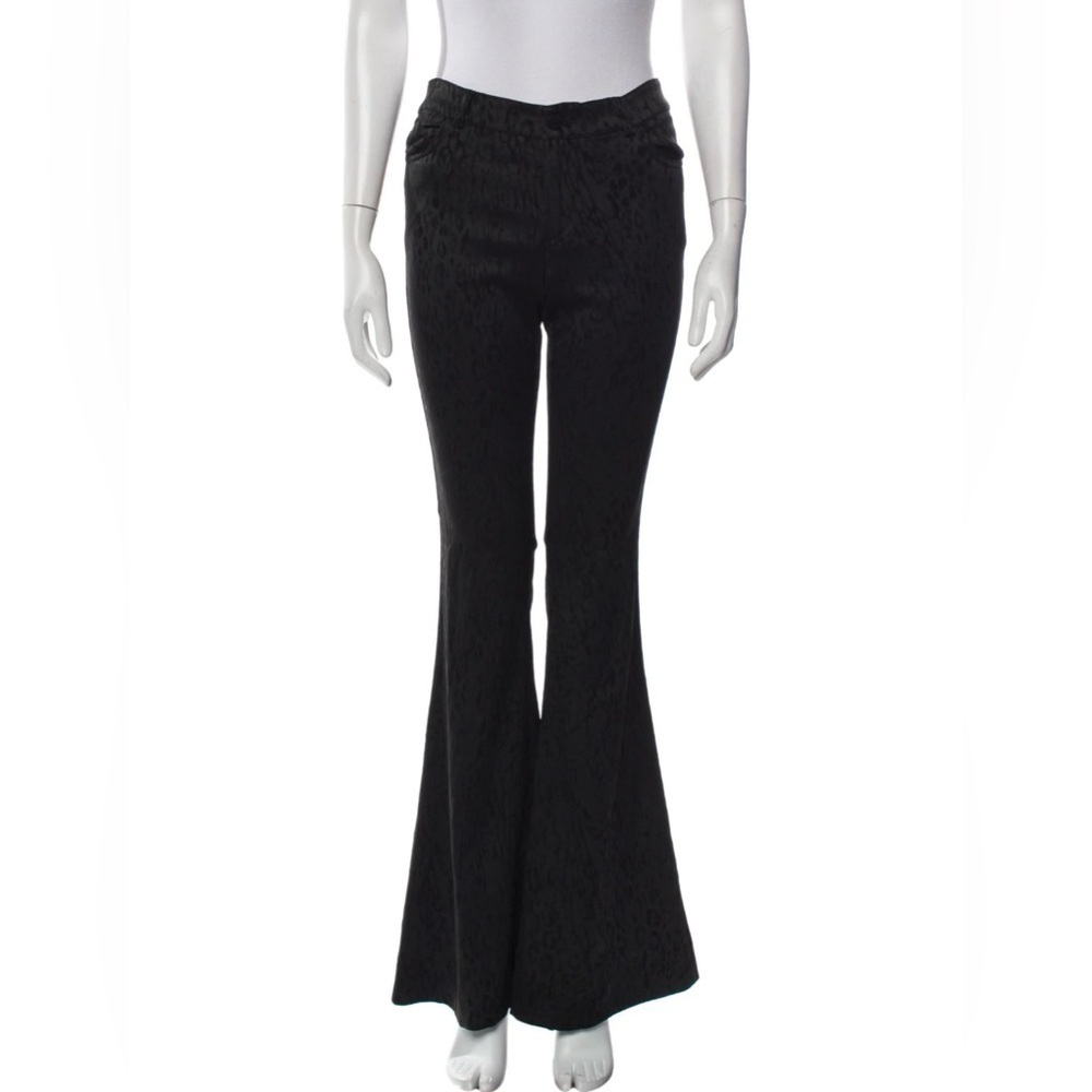 Alice + Olivia Stacey Flared Trouser Jean Damask Black Career Bus Casual Size 4